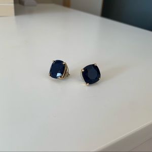 kate spade small square studs in navy